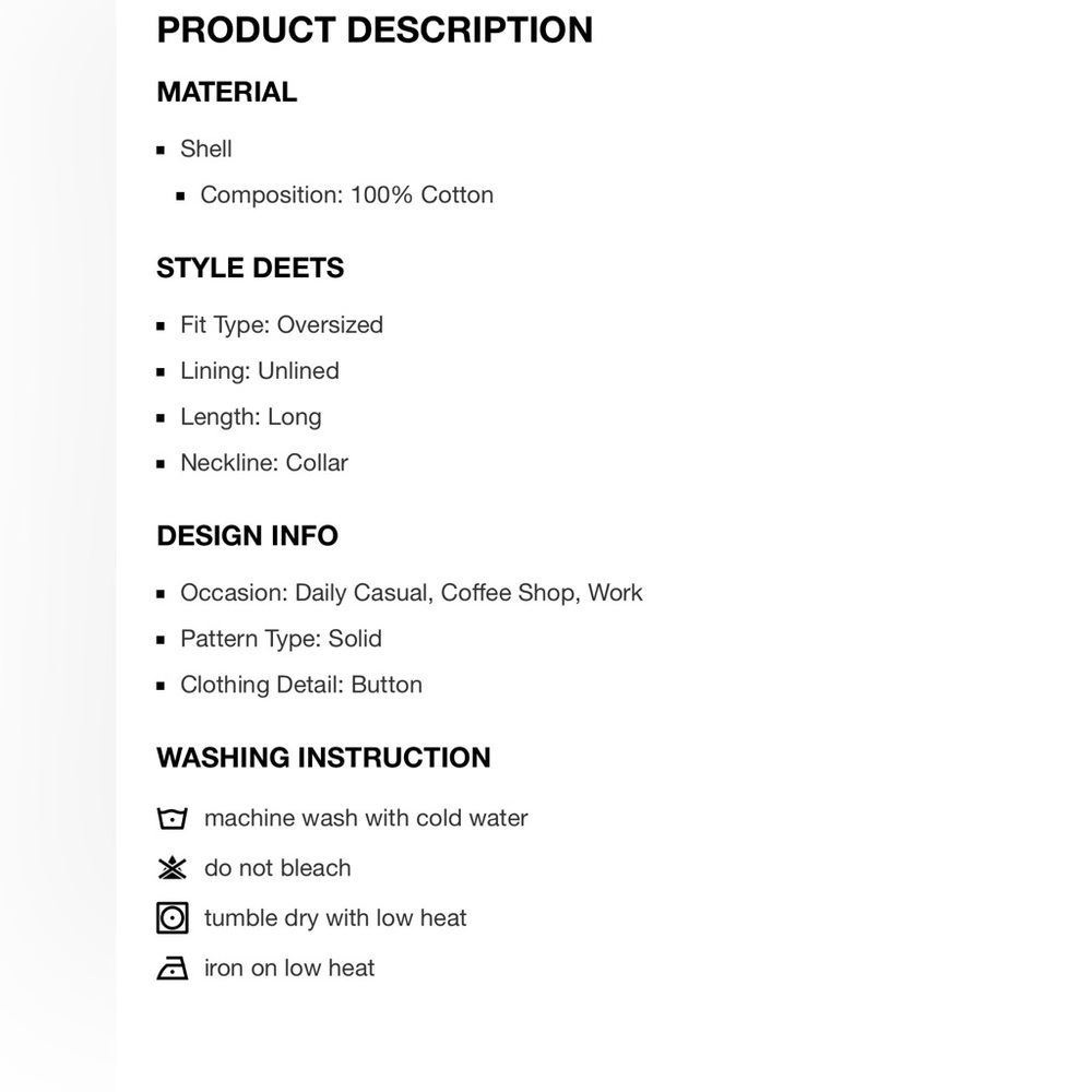 Cider 100% COTTON COLLAR SOLID BUTTON LONG SLEEVE… - image 9